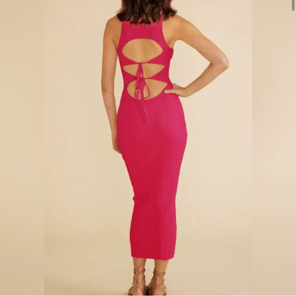 Mink Pink size Xs long sleeved fuchsia dress NWT